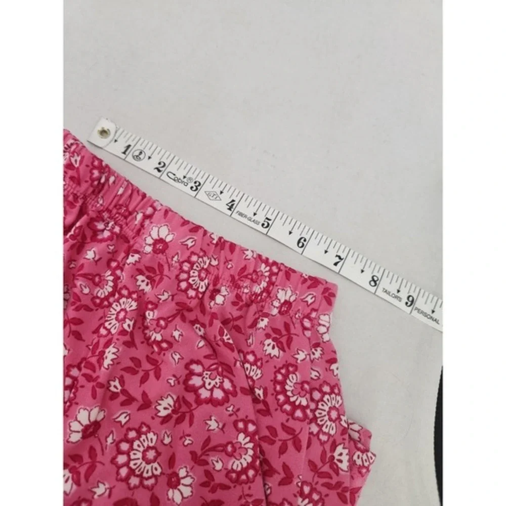 btween Girls Pink Floral Smocked Off Shoulder Crop Top Wide Leg Jumpsuit 3T - Picture 9 of 11
